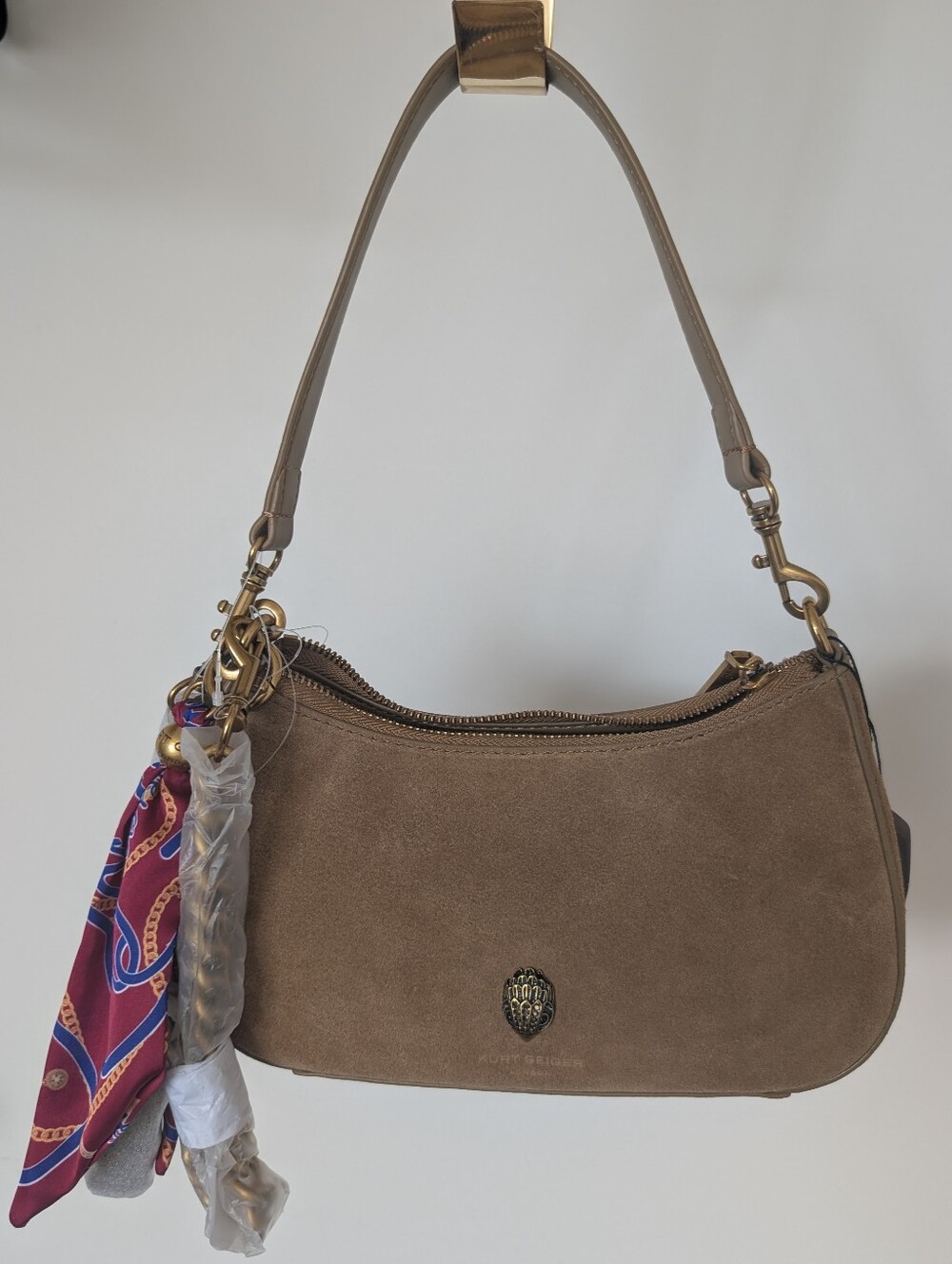 Kurt Geiger Suede Sloane Hobo Crossbody Bag